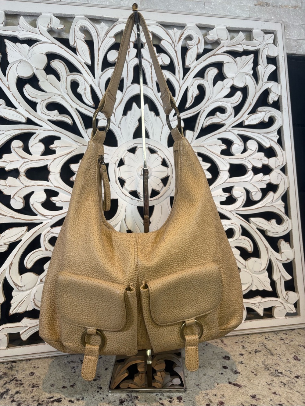 HOBO Cargo Pebbled Genuine Leather Shoulder Hobo Bag